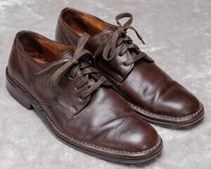 John Varvatos Dark Brown Leather Oxfords Derby Lace Up Shoes Mens 7.5